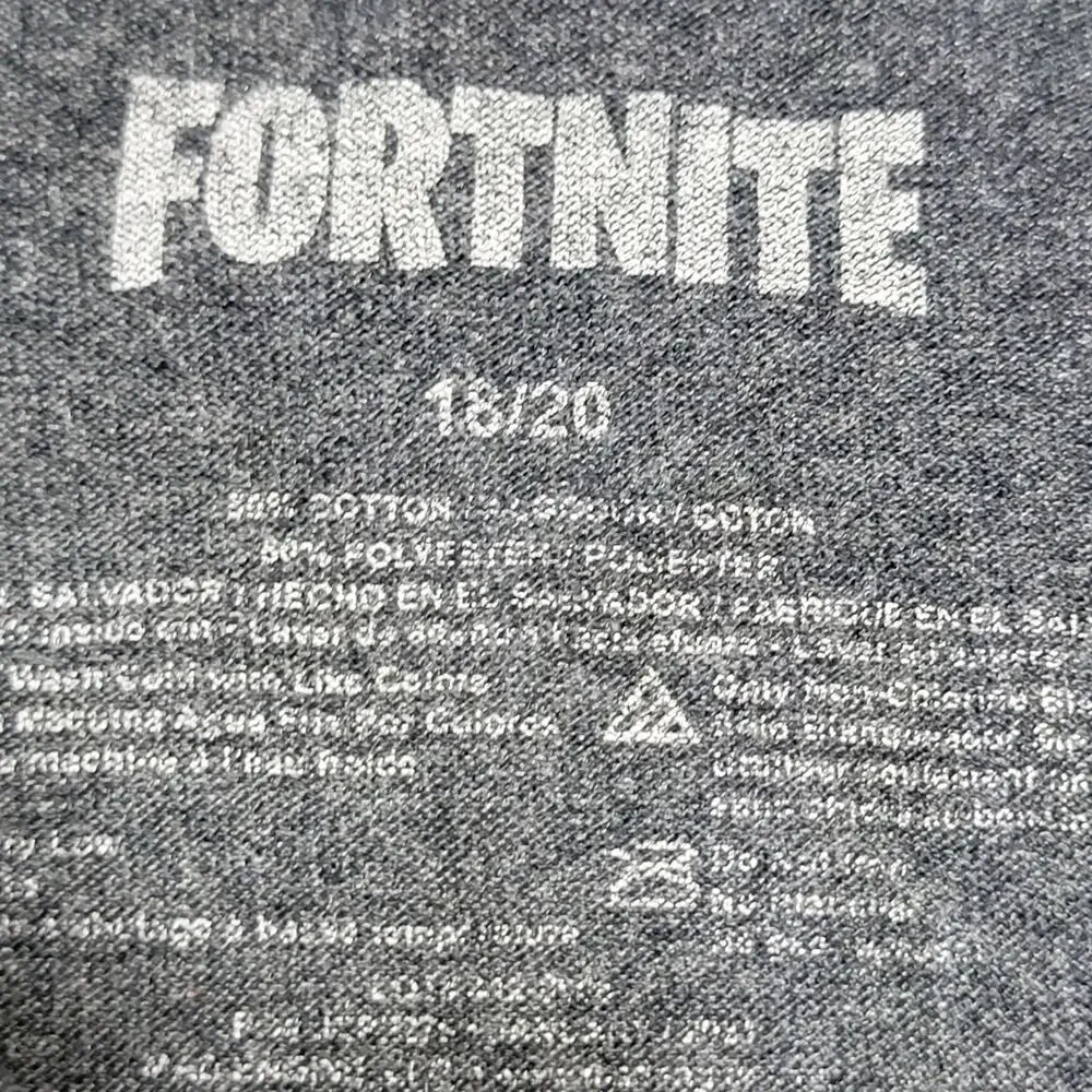 Fortnite Dark Grey Unisex Tee X-Ray Llama - Size 18/20